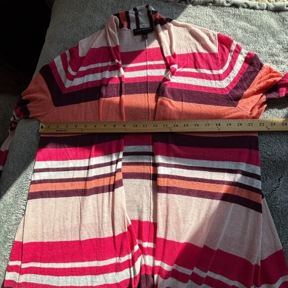 Lane Bryant Striped Cardigan Size 14 16 Knit Drape Open Ramie Cotton Boho 18790 - Picture 8 of 10